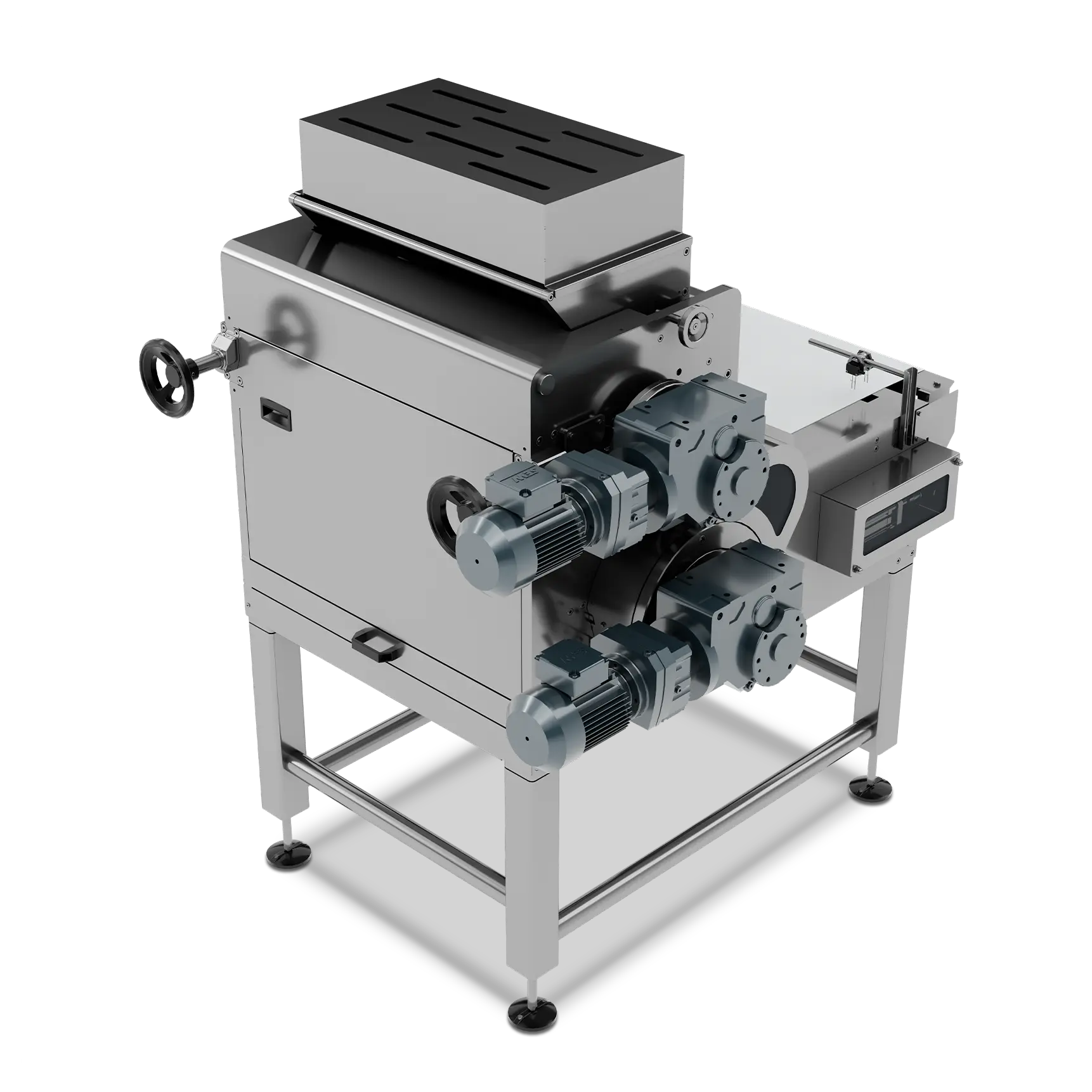 Equipamento de compactação Liteq em estrutura metálica com sistema de alimentação por rolos